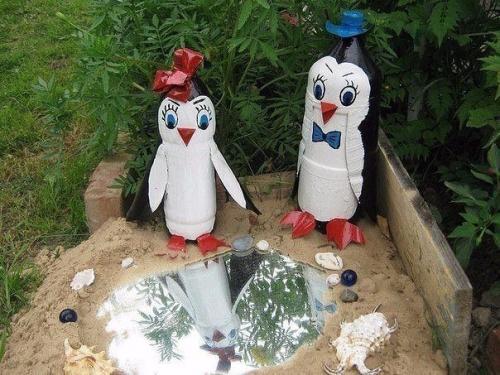 Поделки для дачи из пластиковых бутылок. 03