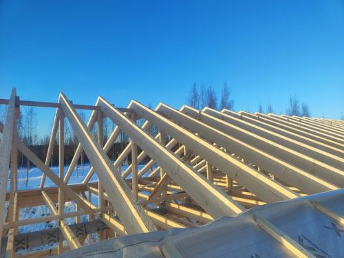 Мы возводим стены в одноэтажном доме 8 х 12 в д. нова. 04