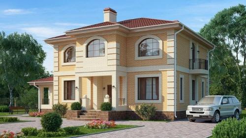 Классический роскошный двухэтажный дом. 
