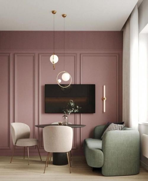 Дизайн - проект кухни - гостиной в приятной цветовой гамме. 02