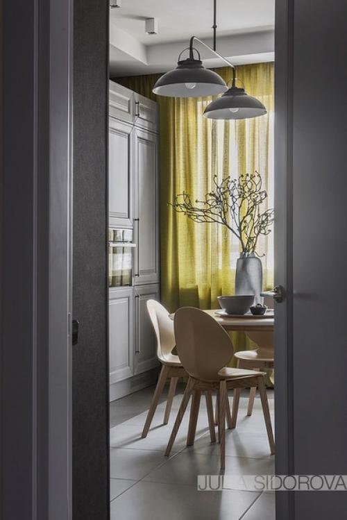 Расивая квартира в пpиглушенных тонaх в Mосквe. 08