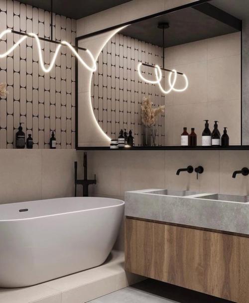 Интерьер ванной комнаты. 01