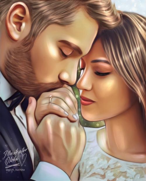 Парные Арты в стиле полуреализм отличный подарок на годовщину или день святого Валентина. 01