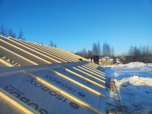 Мы возводим стены в одноэтажном доме 8 х 12 в д. нова. 05