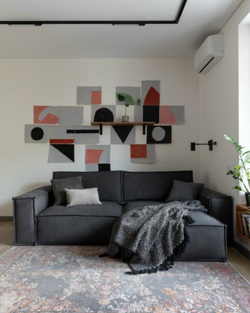 Современный интерьер однокомнатной квартиры 46, 2 м 2 (49, 7 м 2 с лоджией) в ЖК Modum в Санкт-петербурге. 05