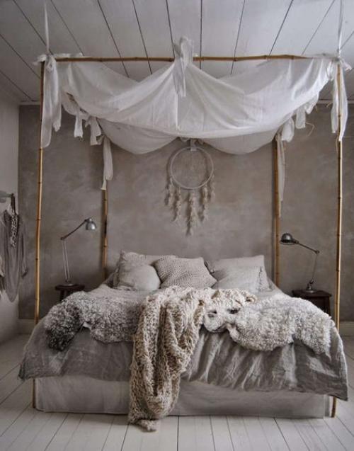 Балдахин в интерьере спальни. 01