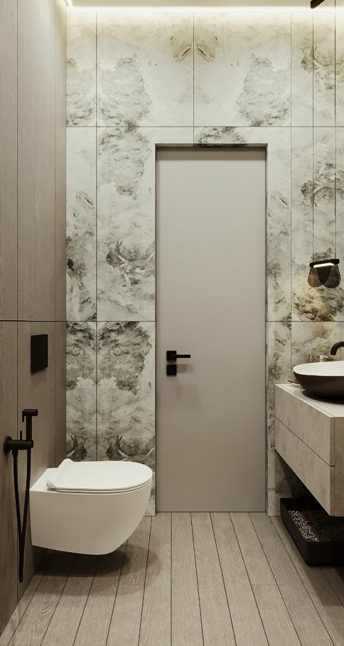 Дизайн интерьера ванной комнаты для молодой семьи. 04