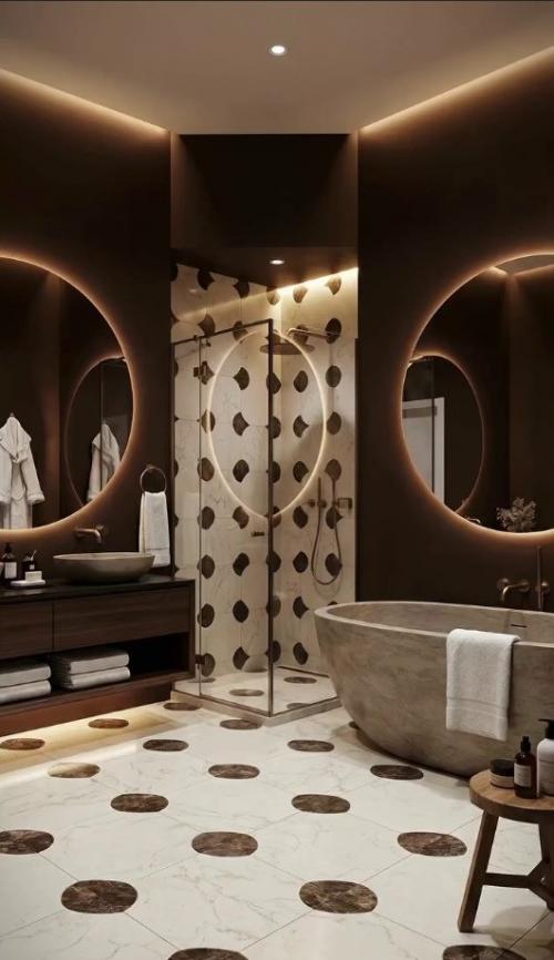 Памятки с идеальным сочетанием цветов и материалов для ванной. 02