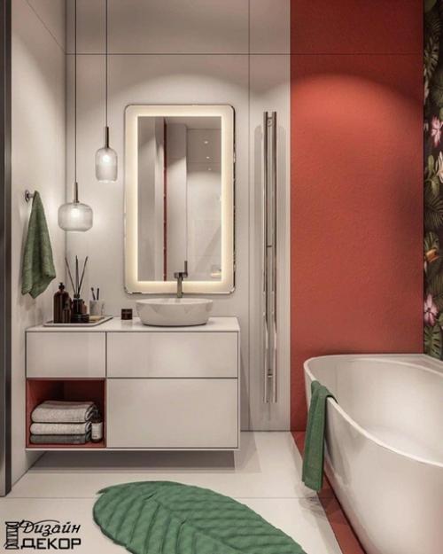 Дизайн - проект яркого санузла.