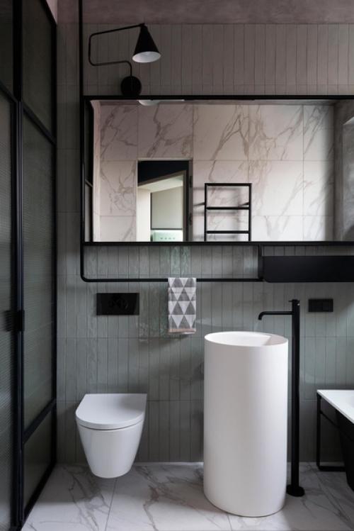 Белая квартира с синими акцентами 78 м. 06 Белая квартира с синими акцентами 78 м. 06