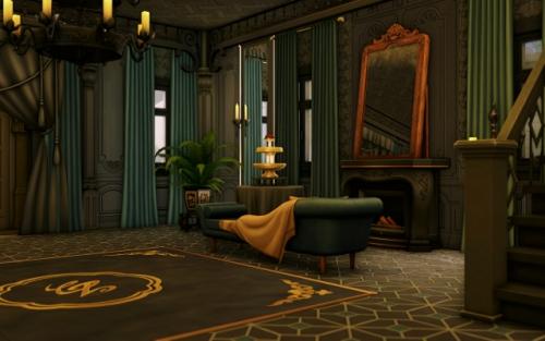 Интерьер особняка с предыдущего поста вышел довольно готический, мрачный и чуток пошарпанный. 03