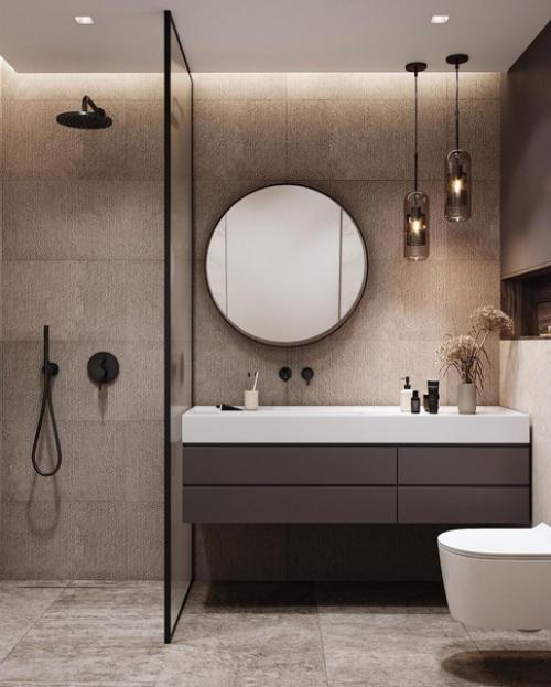 Изначально это были 2 маленьких отдельных санузла, с маленькой раковинкой и ванной на 1, 5 м, и тесным туалетом, но было решено их объединить. 01