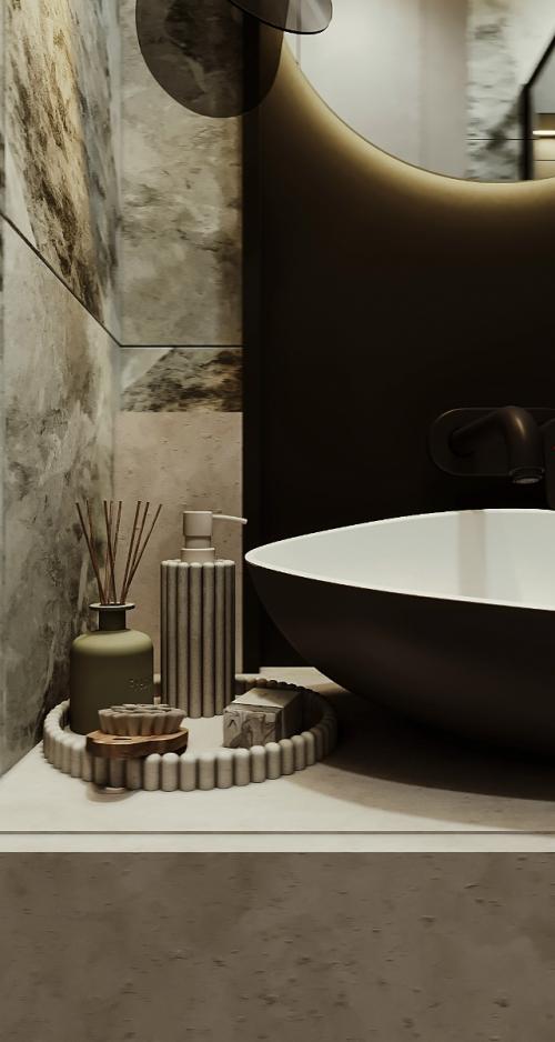 Дизайн интерьера ванной комнаты для молодой семьи. 06