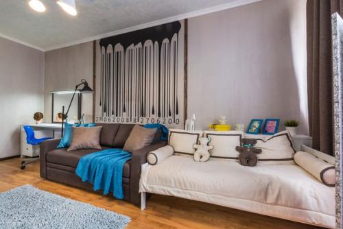 Что делать, когда в одной комнате нужно обустроить и гостиную, и кабинет, и детскую? 05