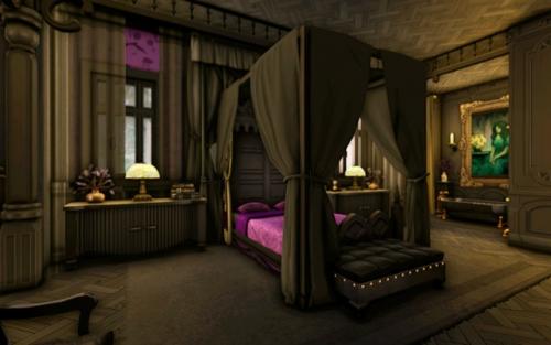 Интерьер особняка с предыдущего поста вышел довольно готический, мрачный и чуток пошарпанный. 06