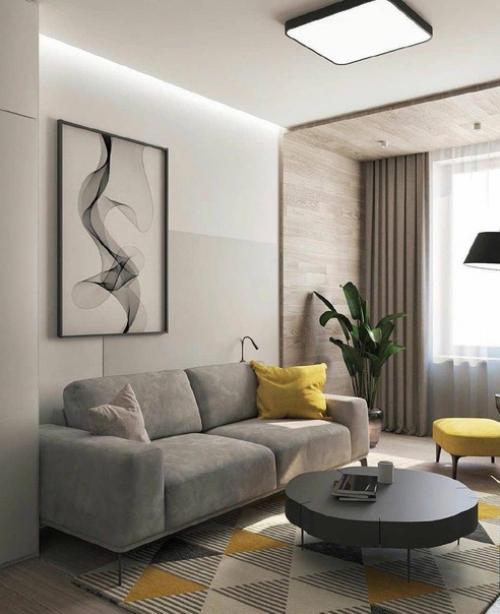 Небольшая гостиная. В современном стиле. 01