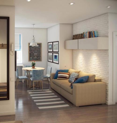 Современный дизайн двухкомнатной квартиры 52 метра для семьи с двумя детьми. 03