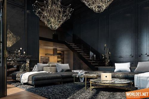 * Идеи для ремонта: черные гостиные *. 07