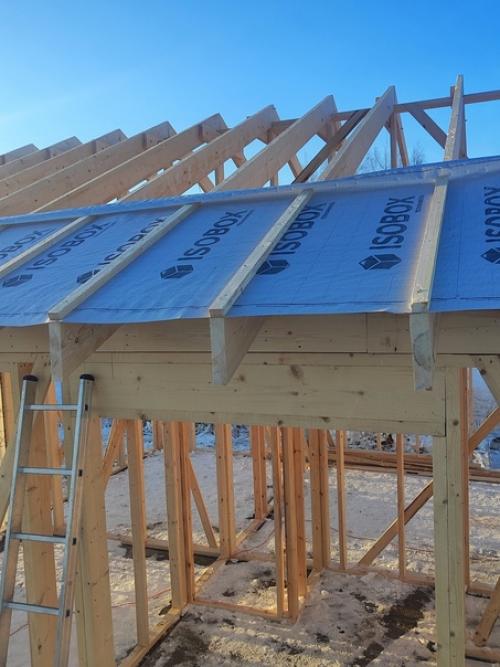 Мы возводим стены в одноэтажном доме 8 х 12 в д. нова. 06