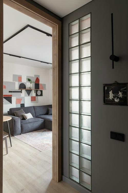 Современный интерьер однокомнатной квартиры 46, 2 м 2 (49, 7 м 2 с лоджией) в ЖК Modum в Санкт-петербурге. 08