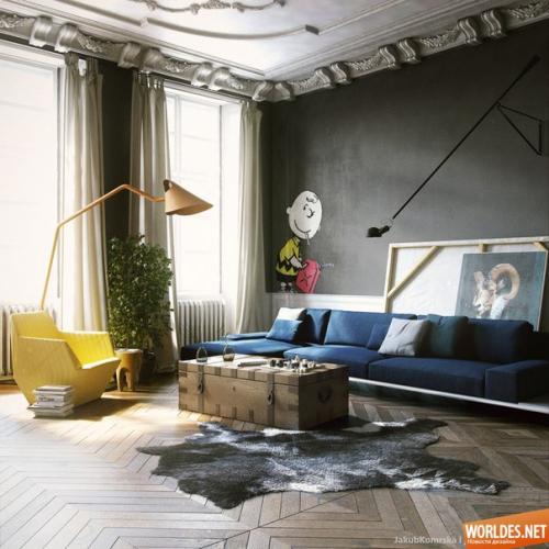 * Идеи для ремонта: черные гостиные *. 06