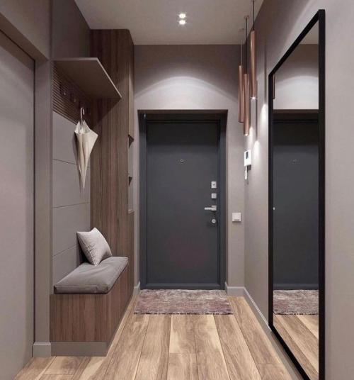 Интерьер прихожей. В тёмных оттенках. 01