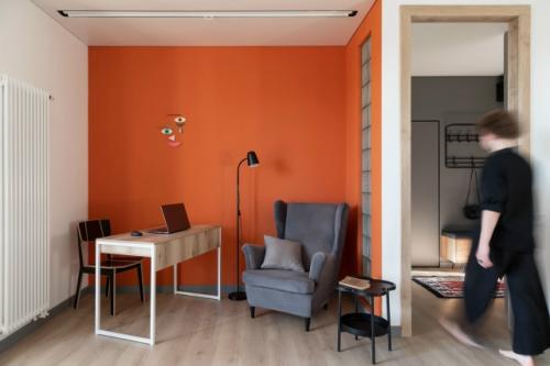 Современный интерьер однокомнатной квартиры 46, 2 м 2 (49, 7 м 2 с лоджией) в ЖК Modum в Санкт-петербурге. 02