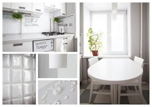 Дизайн и планировка белой кухни 5 кв м (фотоотчет. 02