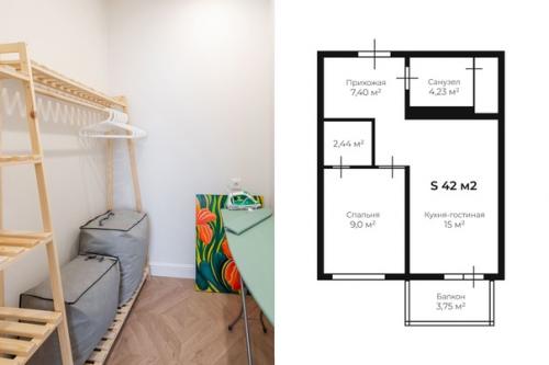 Интерьер 1-комнатной квартиры 38, 1 кв. 09