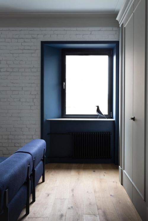 Белая квартира с синими акцентами 78 м. 01 Белая квартира с синими акцентами 78 м. 01