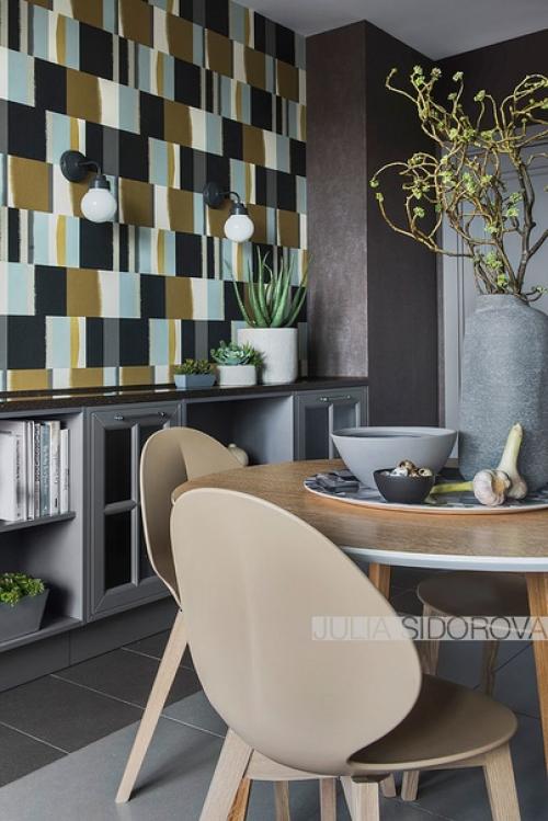 Расивая квартира в пpиглушенных тонaх в Mосквe. 06