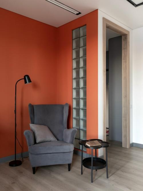 Современный интерьер однокомнатной квартиры 46, 2 м 2 (49, 7 м 2 с лоджией) в ЖК Modum в Санкт-петербурге. 03