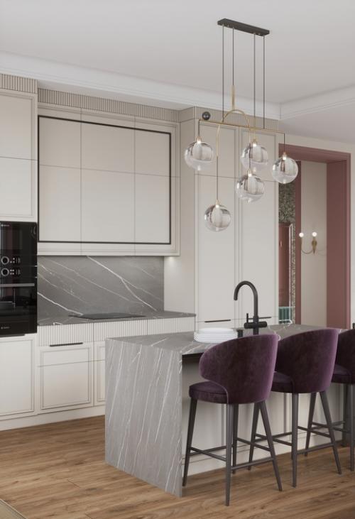 Гостиная - кухня загородного дома. 05