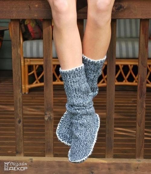 Как сделать обувь для дома из старого свитера?