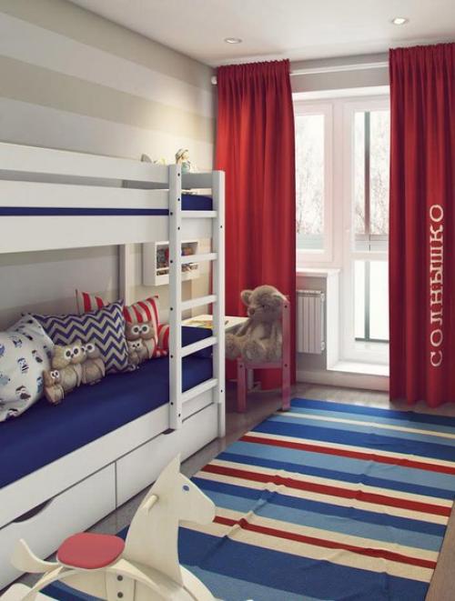 Современный дизайн двухкомнатной квартиры 52 метра для семьи с двумя детьми. 04