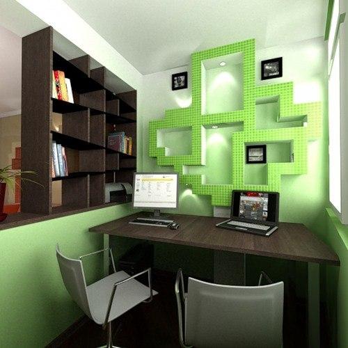 Дизайн кабинета на балконе. 03