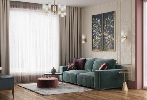 Гостиная - кухня загородного дома. 02