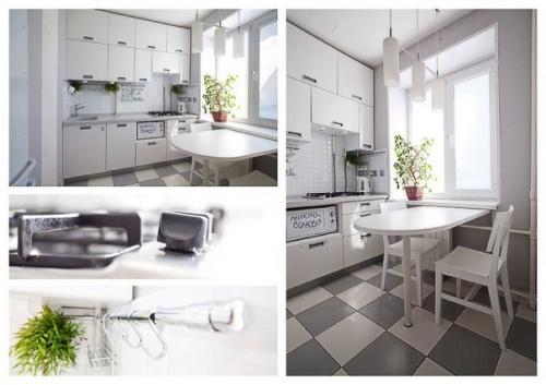 Дизайн и планировка белой кухни 5 кв м (фотоотчет. 01