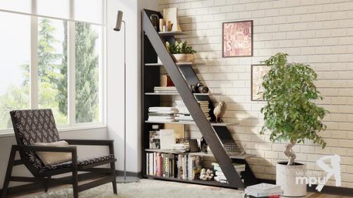 Стеллаж как элемент интерьера. 01