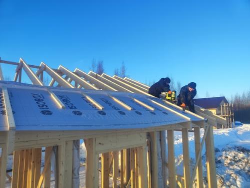 Мы возводим стены в одноэтажном доме 8 х 12 в д. нова. 03