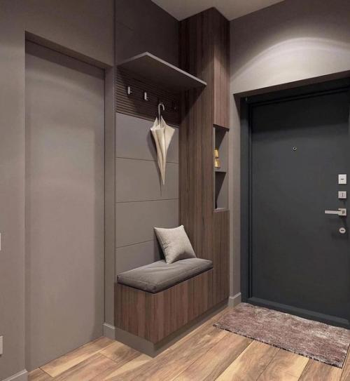 Интерьер прихожей. В тёмных оттенках. 02