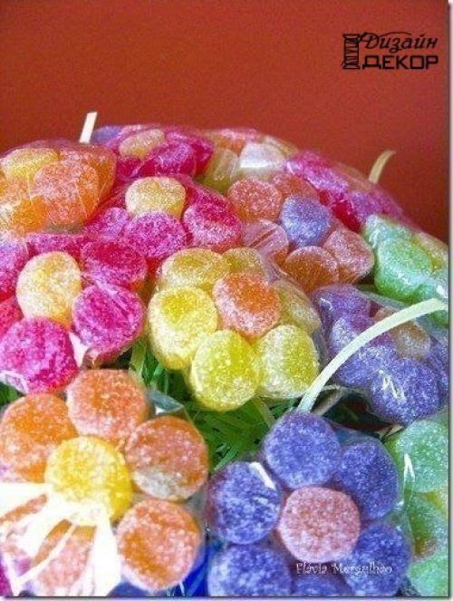 Идея маленького подарка: букет из мармеладок? 07