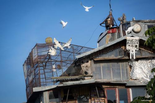 Бесплатный особняк.  Белорус построил трехэтажный дом из мусора, а двор превратил в музей. 03