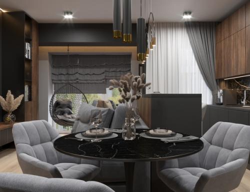 Кухня - гостиная для молодого человека. 04