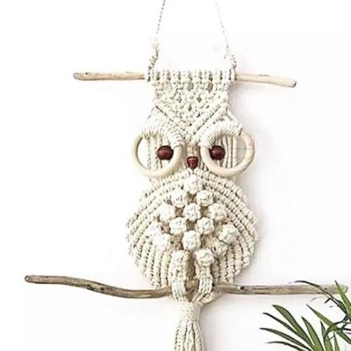 Вам для вдохновения подборка фотографий панно Сова в технике макраме. 07