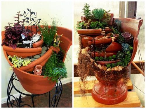 Сад в разбитом горшке своими руками? 03
