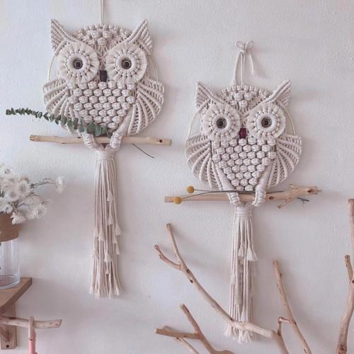 Вам для вдохновения подборка фотографий панно Сова в технике макраме. 05