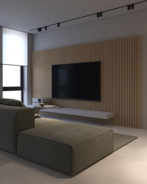 Интерьер гостиной в стиле минимализма. 02