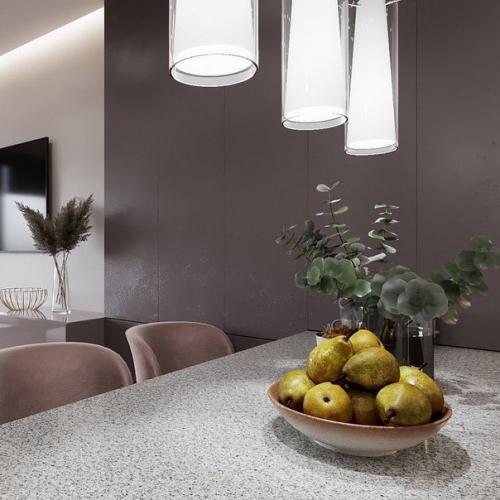 Стильный интерьер кухни - гостиной в современном стиле. 06