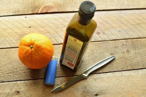 Ароматная апельсиновая свечка без воска. 01